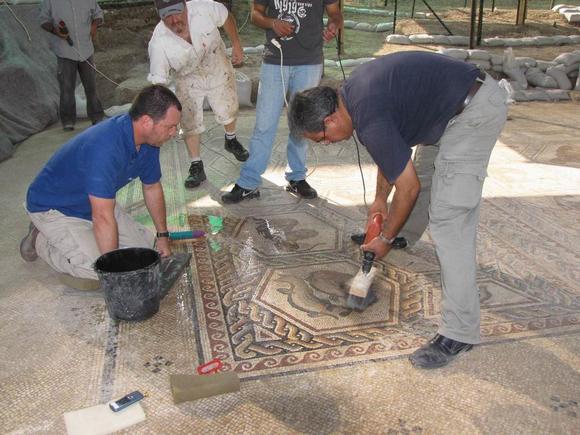 Image: Cleaning the mosaic